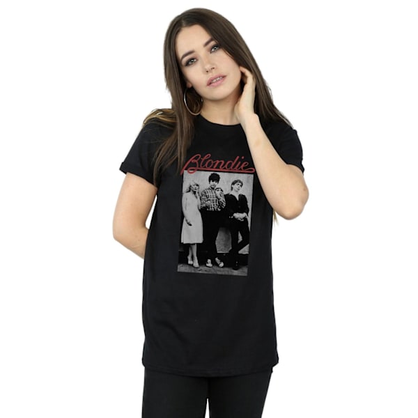 Blondie Dam/Dam Distressed Band Bomull Boyfriend T-Shirt Black XXL