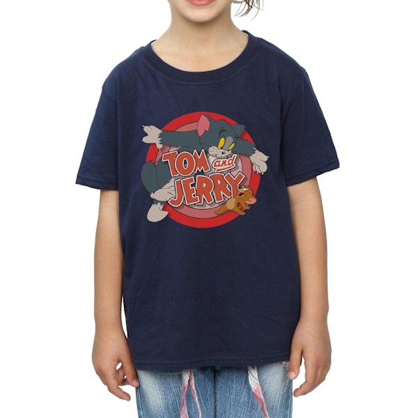 Tom och Jerry Girls Catch Bomull T-shirt 9-11 år Marinblå Navy Blue 9-11 Years