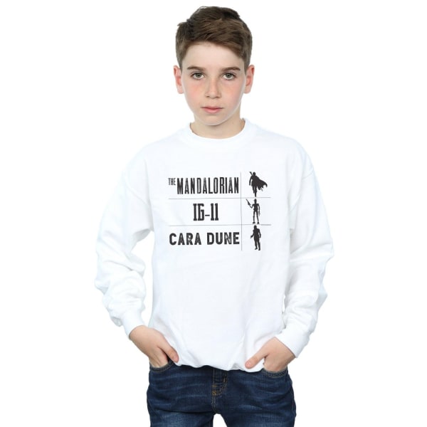 Star Wars Boys The Mandalorian Warrior Silhouettes Sweatshirt 7 White 7-8 Years