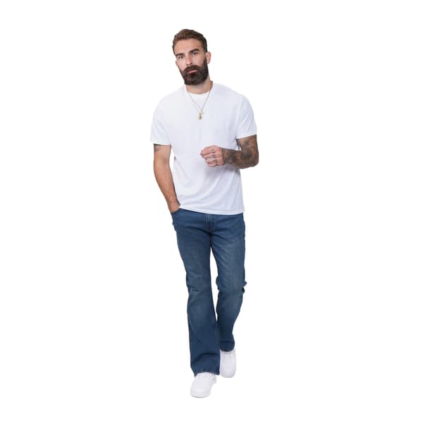 Firetrap Herr Tokyo Bootcut Jeans i Bomull 30S Blå Tvätt Blue Wash 30S
