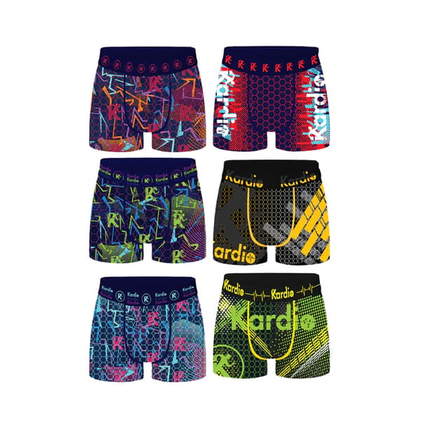Kardio Herr Geometriska Performance Boxershorts (6-pack) S Na Navy S