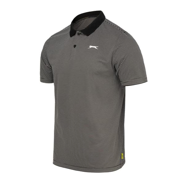 Slazenger Herr Micro-Stripe Golf Pikétröja M Svart Black M