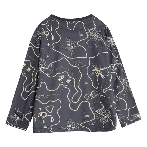 One Piece Pojkar Logotyp Långärmad Lång Pyjamas Set 7-8 År Grå Grey 7-8 Years