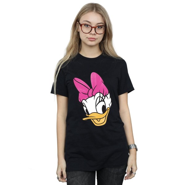 Disney Dam/Damer Daisy Duck Huvudmålad Bomull Boyfriend T-shirt Black XL