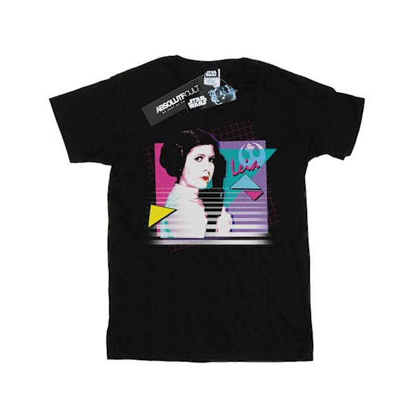 Star Wars Girls Princess Leia Neon Bomull T-shirt 7-8 år Bla Black 7-8 Years