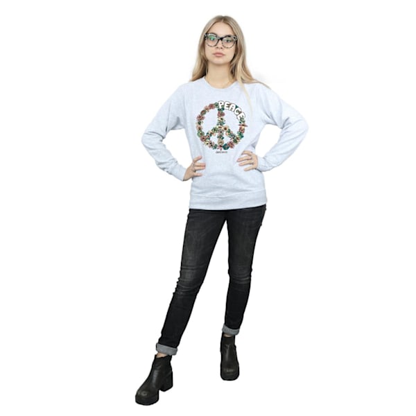 Woodstock Womens/Ladies Floral Peace Sweatshirt M Heather Grey Heather Grey M