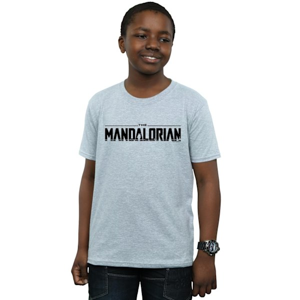 Star Wars Boys The Mandalorian Logo T-Shirt 12-13 år Sport Sports Grey 12-13 Years