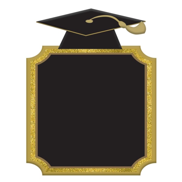 Amscan Graduation MDF Chalk Board One Size Svart/Guld Black/Gold One Size