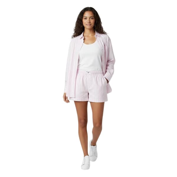 Jack Wills Dam/Dam Randig Poplin Normal Långärmad Skjorta Pink 8 UK