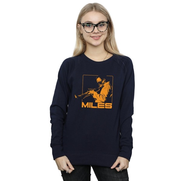 Miles Davis Dam/Dam Orange Square Sweatshirt XXL Navy Blu Navy Blue XXL