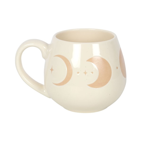 Something Different Måne Fas Rounded Mug En Storlek Beige/Vit Beige/White One Size