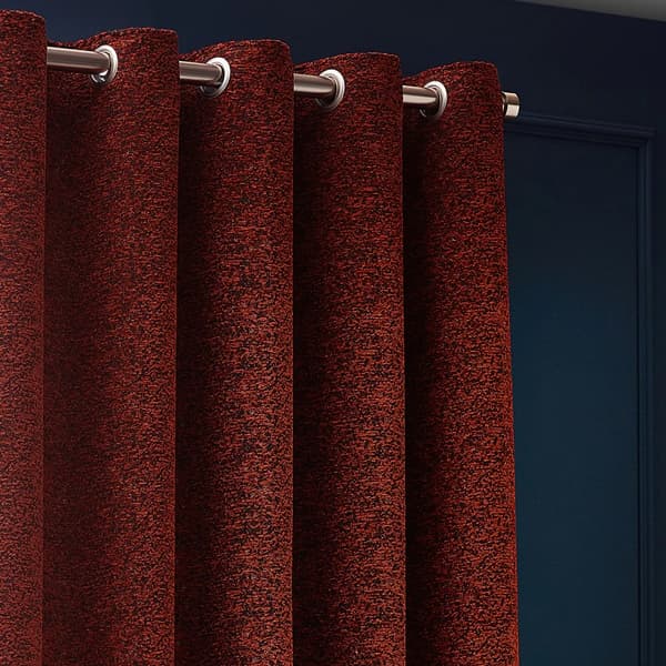Paoletti New Galaxy Chenille Öglettgardiner 229cm x 183cm Koppar Copper 229cm x 183cm