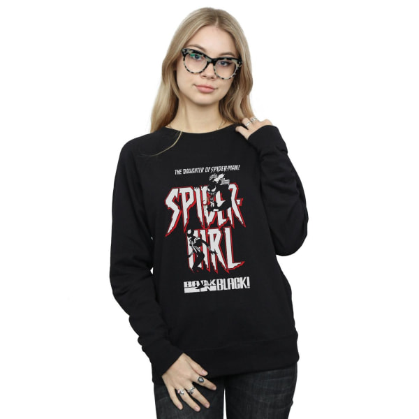 Marvel Dam/Kvinnor Spider-Girl Back In Black Sweatshirt L Bla Black L