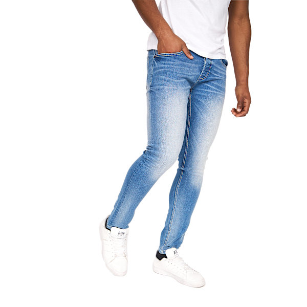 Crosshatch herr Barbeck Slim Jeans 30R ljus tvätt Light Wash 30R