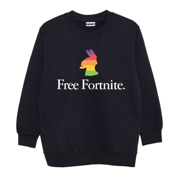 Fortnite Girls Lama Rainbow Sweatshirt 5-6 år Vit White 5-6 Years