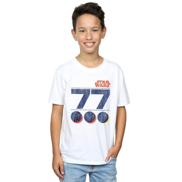 Star Wars Retro 77 Dödsstjärnan T-shirt för pojkar 9-11 år Vit White 9-11 Years