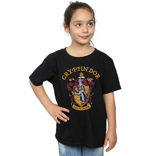Harry Potter T-shirt i bomull för flickor, Gryffindor, 7-8 år, svart Black 7-8 Years