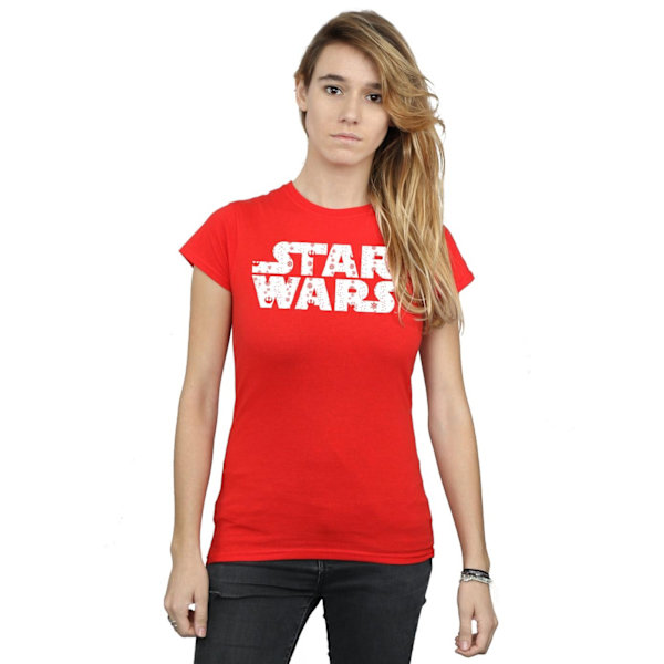 Star Wars Dam/Damer Jul-logotyp Bomull T-shirt L Röd Red L
