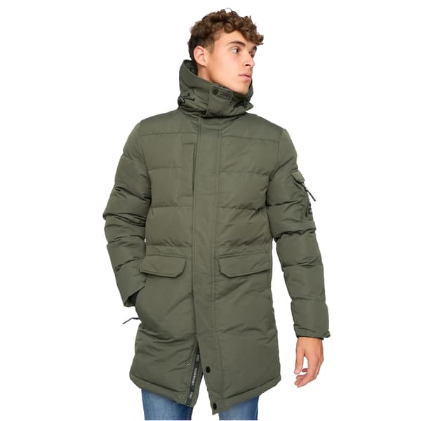 Crosshatch Herr Milwaka Lång Vadderad Jacka L Oliv Olive L