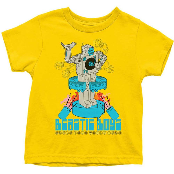 Beastie Boys Robot T-shirt för barn/barn 11-12 år Gul Yellow 11-12 Years