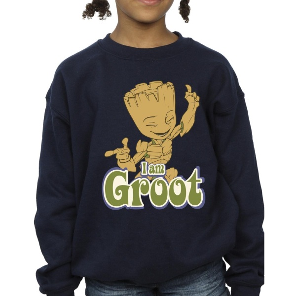 Guardians Of The Galaxy Girls Groot Dancing Sweatshirt 5-6 år Navy Blue 5-6 Years