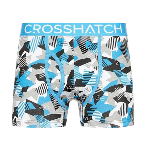 Crosshatch Mens Crystaline Boxer Shorts (3-pack) M Malibu Blå Malibu Blue/Black/Grey M