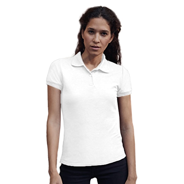 Fruit Of The Loom Dam/Damer Lady Fit Kortärmad Polotröja White XS