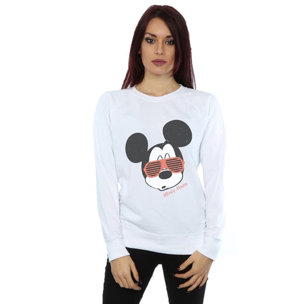 Disney Dam/Kvinnor Mickey Mouse Solglasögon Sweatshirt M Vit White M