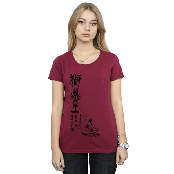 Disney Dam/Damer The Lion King Pride Rock Kalligrafi Cotto Burgundy XXL