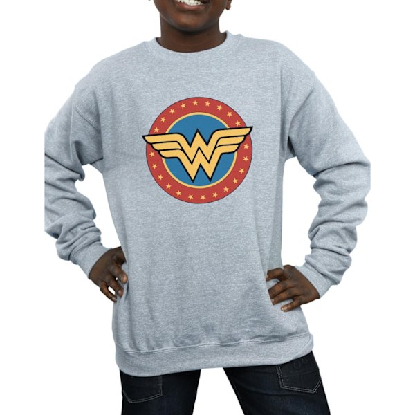 DC Comics Boys Wonder Woman Circle Logo Sweatshirt 5-6 år Sp Sports Grey 5-6 Years