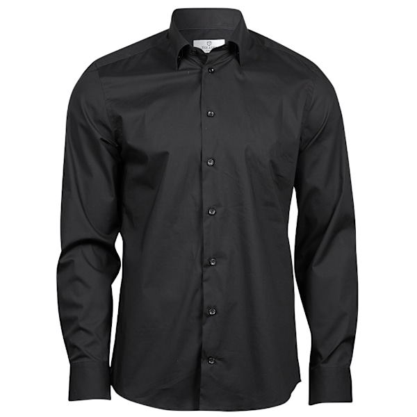 Tee Jays Herr Lyxig Stretch Långärmad Skjorta M Svart Black M