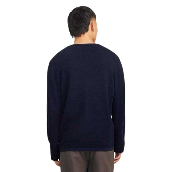 Jack And Jones Herr Flatstickad Tröja med Rund Hals M Navy Blazer Navy Blazer M