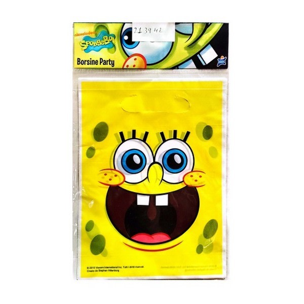 SpongeBob SquarePants Borsine Face Partyväskor (paket med 6) One S Yellow One Size