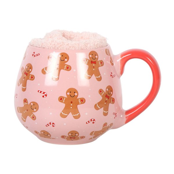 Something Different Pepparkaksgubbe Mugg och Strumpset Storlek One Size P Pink/Brown/Red One Size