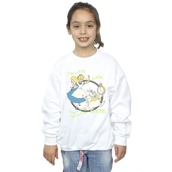 Disney Girls Alice In Wonderland I´m Late Sweatshirt 3-4 år White 3-4 Years