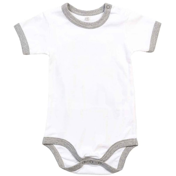 Babybugz Baby Ringer Bodysuit 6-12 månader Vit/Heather Marl White/Heather Marl 6-12 Months