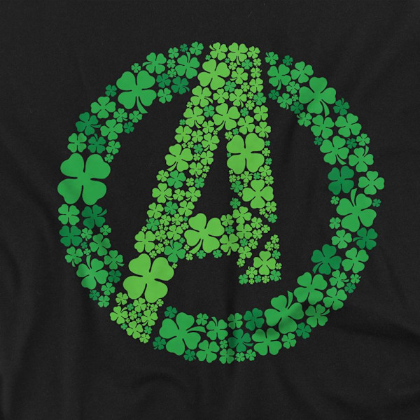 Avengers Unisex Vuxen Logo Shamrock St Patricks Day T-Shirt XL Black XL