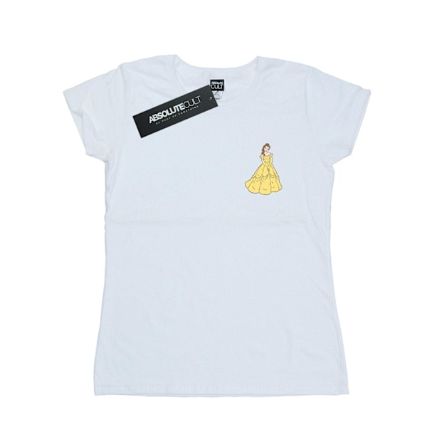 Disney Princess Dam T-shirt i bomull med Belle-motiv för kvinnor/damer, storlek L, vit White L