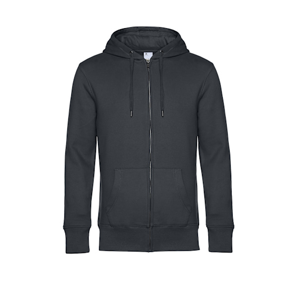 B&C Herr King Zipped Hooded Sweat M Asphalt Asphalt M