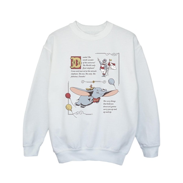 Disney Girls Dumbo Story Book Page Sweatshirt 12-13 år Vit White 12-13 Years