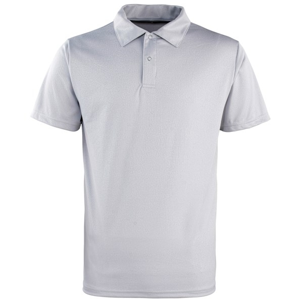 Premier Unisex Coolchecker Studded Plain Polo Shirt L Silver Gr Silver Grey L