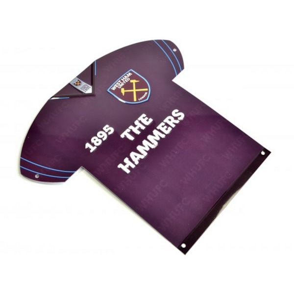 West Ham United FC Metal Shirt Sign One Size Lila Purple One Size