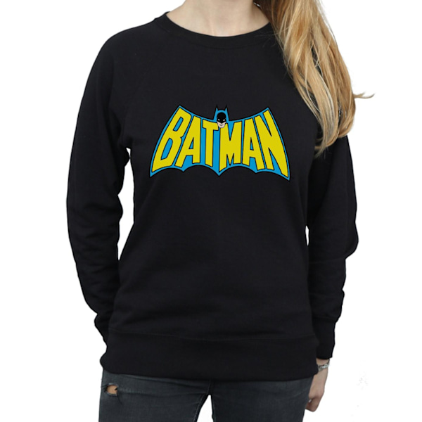 Batman Dam/Kvinnor Retro Logo Heather Sweatshirt S Svart Black S