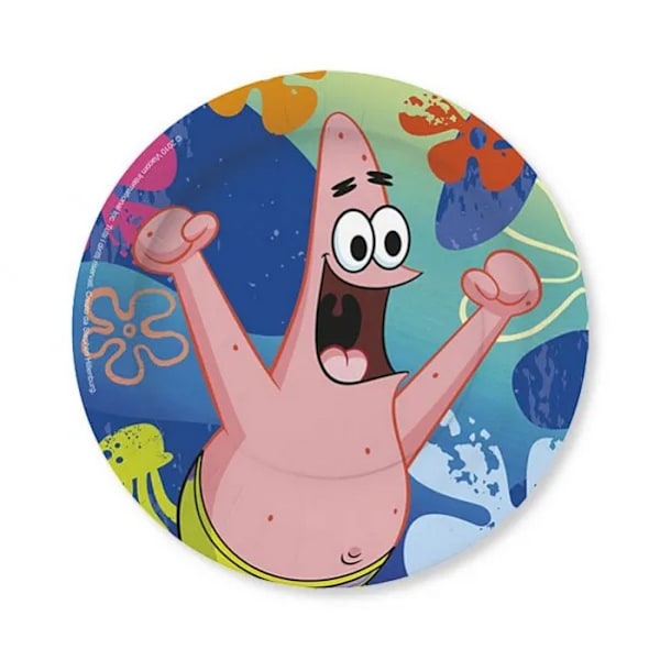 SpongeBob SquarePants Patrick Star Engångstallrikar (Förpackning om 10) Blue/Pink One Size