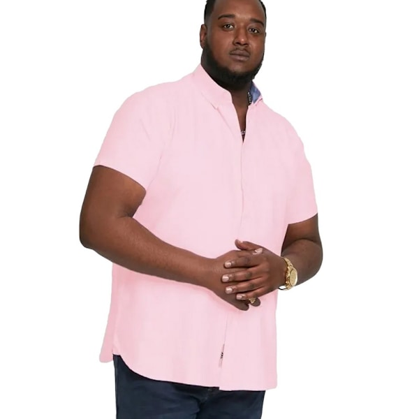 Duke Herr D555 James Oxford Kingsize Kortärmad Skjorta XXL Rosa Pink XXL