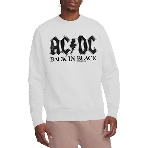 AC/DC Unisex Vuxen Back In Black Sweatshirt L Vit White L