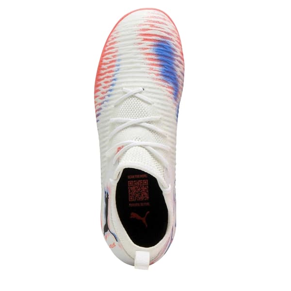 Puma Barn/Kids Future 8 Match Mid Cut Flat Inomhusfotboll White/Black/Glowing Red 3.5 UK