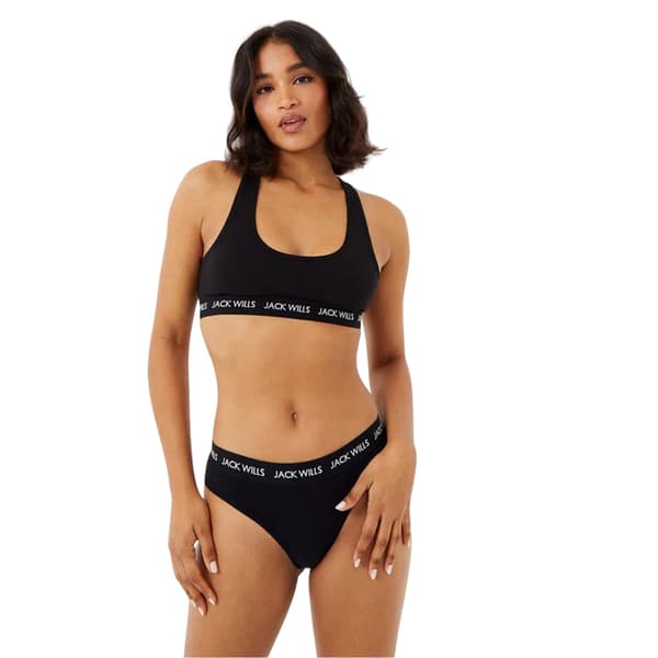 Jack Wills Dam/Dam Dibsdall Bomullsjersey Bralette (Förpackning Black 4 UK