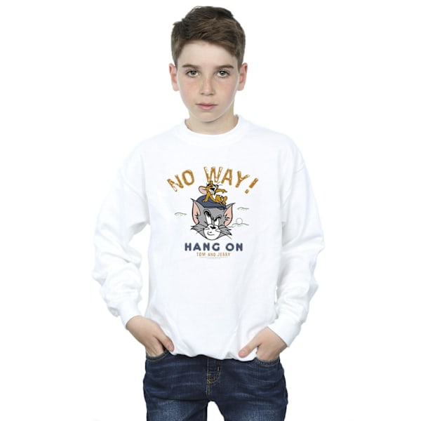 Tom And Jerry Boys Hang On Golf Sweatshirt 7-8 År Vit White 7-8 Years