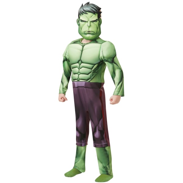 Hulk Childrens/Kids Deluxe Muscles Costume 5-6 Years Green/Purp Green/Purple 5-6 Years